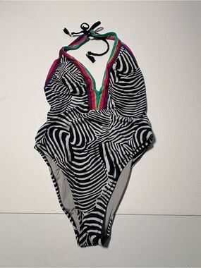 5/$15 Trina Turk x INC One Piece Swimsuit Size 10 Zebra